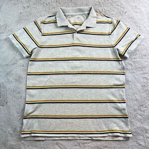 GAP Mens Short Sleeve Polo Shirt Size Large Stripe Cotton Stretch